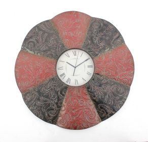30 Inch Red and Black Glass Statement Wall Clock