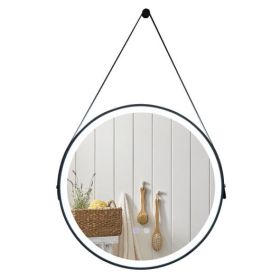 24 Inch Round LED Wall Mirror with 3 Color Lighting and Anti-Fog