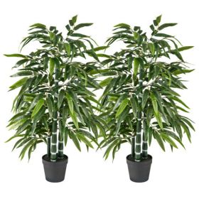 2 Piece Artificial Bamboo Tree Set