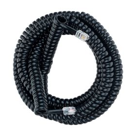 25Ft Phn Coil Cord Tp Bk