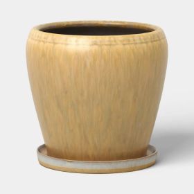 Ceramic Planter With Reactive Glaze 6"