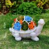 Solar Lighted Turtle Succulent Planter Garden Statue