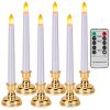 6-Piece 9.8 Inch Warm White Flameless LED Taper Candle Set with Remote and Timer
