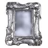 4 x 6 Inch Silver Floral Carved Resin Tabletop Picture Frame