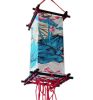 Blue Lotus Painted Cloth Hanging Lantern Shade