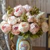 Realistic Artificial Silk Peony Floral Stems for Home Décor