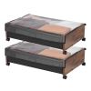 Under Bed Storage with Wheels, 25.6 x 18.1 x 7.1 inch Underbed Containers, Underbed Shoes Organizer with Lockable Wheels