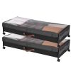 Under Bed Storage with Wheels, 36.0 x 18.1 x 7.3 inch, Underbed Containers with Clear Lid, Underbed Shoe Organizer
