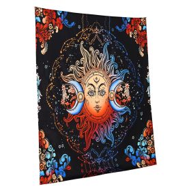 Sun and Moon Tapestry, Psychedelic Mystic Floral Aesthetic Wall Tapestry, Vintage Wall Blanket for Home Decoration, Suitable for Bedroom, Living Room