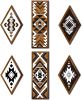 6 Pcs Western Aztec Wall Decor Southwestern Wall Art Boho Farmhouse Geometric Tribal Diamond & Rectangle Wooden Hanging for Home Bedroom Living Room D