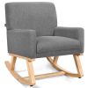 Upholstered Rocking Chair with Wood Base