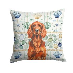 Irish Setter Coastal Sea Glass Throw Pillow Decorative Indoor Outdoor Accent Cushion for Couch, Bed or Patio, 18Hx18W