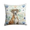 Brindle Great Dane Coastal Sea Glass Throw Pillow Decorative Indoor Outdoor Accent Cushion for Couch, Bed or Patio, 18Hx18W