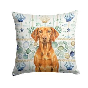Vizsla Coastal Sea Glass Throw Pillow Decorative Indoor Outdoor Accent Cushion for Couch, Bed or Patio, 18Hx18W