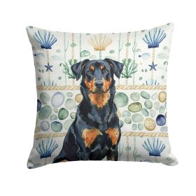 Beauceron Coastal Sea Glass Throw Pillow Decorative Indoor Outdoor Accent Cushion for Couch, Bed or Patio, 18Hx18W