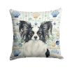 Black and White Papillon Coastal Sea Glass Throw Pillow Decorative Indoor Outdoor Accent Cushion for Couch, Bed or Patio, 18Hx18W