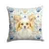 Lemon and White Papillon Coastal Sea Glass Throw Pillow Decorative Indoor Outdoor Accent Cushion for Couch, Bed or Patio, 18Hx18W