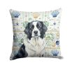 Landseer Newfoundland Coastal Sea Glass Throw Pillow Decorative Indoor Outdoor Accent Cushion for Couch, Bed or Patio, 18Hx18W
