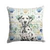 Dalmatian Coastal Sea Glass Throw Pillow Decorative Indoor Outdoor Accent Cushion for Couch, Bed or Patio, 18Hx18W
