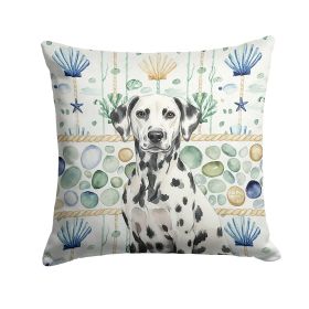 Dalmatian Coastal Sea Glass Throw Pillow Decorative Indoor Outdoor Accent Cushion for Couch, Bed or Patio, 18Hx18W