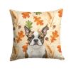 Brindle Boston Terrier Heirloom Fall Throw Pillow Decorative Indoor Outdoor Accent Cushion for Couch, Bed or Patio, 18Hx18W
