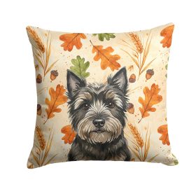 Black Cairn Terrier Heirloom Fall Throw Pillow Decorative Indoor Outdoor Accent Cushion for Couch, Bed or Patio, 18Hx18W