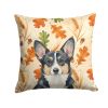 Black and White Cardigan Welsh Corgi Heirloom Fall Throw Pillow Decorative Indoor Outdoor Accent Cushion for Couch, Bed or Patio, 18Hx18W
