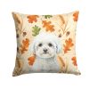 Bichon Frise Heirloom Fall Throw Pillow Decorative Indoor Outdoor Accent Cushion for Couch, Bed or Patio, 18Hx18W