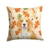 Lemon and White Beagle Heirloom Fall Throw Pillow Decorative Indoor Outdoor Accent Cushion for Couch, Bed or Patio, 18Hx18W