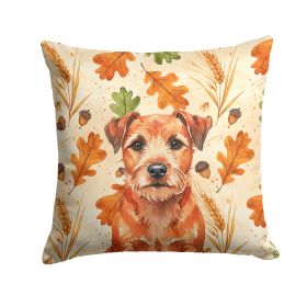 Red Border Terrier Heirloom Fall Throw Pillow Decorative Indoor Outdoor Accent Cushion for Couch, Bed or Patio, 18Hx18W