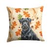 Black Russian Terrier Heirloom Fall Throw Pillow Decorative Indoor Outdoor Accent Cushion for Couch, Bed or Patio, 18Hx18W
