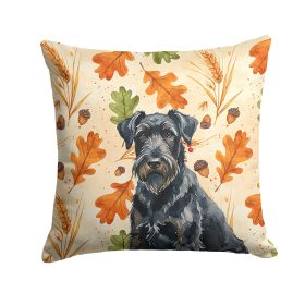 Black Russian Terrier Heirloom Fall Throw Pillow Decorative Indoor Outdoor Accent Cushion for Couch, Bed or Patio, 18Hx18W