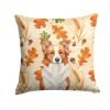 Red and White Border Collie Heirloom Fall Throw Pillow Decorative Indoor Outdoor Accent Cushion for Couch, Bed or Patio, 18Hx18W