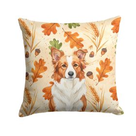 Red and White Border Collie Heirloom Fall Throw Pillow Decorative Indoor Outdoor Accent Cushion for Couch, Bed or Patio, 18Hx18W