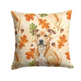 Fawn American Staffordshire Terrier Heirloom Fall Throw Pillow Decorative Indoor Outdoor Accent Cushion for Couch, Bed or Patio, 18Hx18W