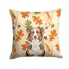 Red Merle Australian Shepherd Heirloom Fall Throw Pillow Decorative Indoor Outdoor Accent Cushion for Couch, Bed or Patio, 18Hx18W