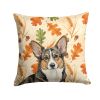 Brindle Cardigan Welsh Corgi Heirloom Fall Throw Pillow Decorative Indoor Outdoor Accent Cushion for Couch, Bed or Patio, 18Hx18W