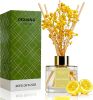 Reed Diffuser Set - 3.38 fl oz Lemon Verbena Premium Scented Oil with Preserved Baby's Breath & Cotton 6 Sticks | Long-Lasting Aromatherapy for Home