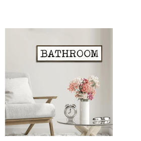 Bathroom Signs Decor, Rustic Hanging Signs and Plaques, Decorative Wall Art, Farmhouse Home Decor, Bathroom Decoration for Table Shelf