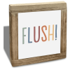 Flush Sign, Rustic Bathroom Wood Plaque Sign, Amusing Bathroom Decoration for Office School Farmhouse Toilet, Decorative Wooden Table Signs