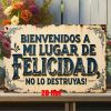 CIFbuy Welcome To My Happy Haven Do Not Ruin It Vintage Metal Sign Floral Rustic Wall Decor For Home Bar Cafe Man Cave Farmhouse Ideal Gift (TikTok