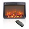 23 Inch Ultra Thin Electric Fireplace Insert with Realistic Flame, Log Set and Remote Control