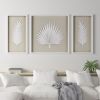 Framed Rice Paper Palm Leaves Shadowbox Wall Art Set of 3