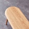 Natural Oak-Finish Wood Dining Bench