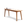 Natural Oak-Finish Wood Dining Bench