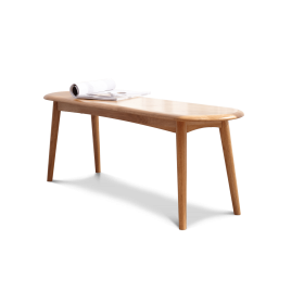 Natural Oak-Finish Wood Dining Bench