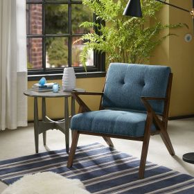 Tufted Mid-Century Modern Wood Frame Lounge Chair