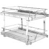 14 Inch Two Tier Heavy Duty Steel Pull Out Cabinet Storage Organizer