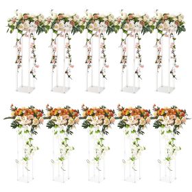 10PCS 23.6inch High Wedding Flower Stand, With Acrylic Laminate,Acrylic Vase Column Geometric Centerpiece Stands