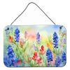 8 x 12 Inch Texas Bluebonnets Watercolor Aluminum Wall Sign